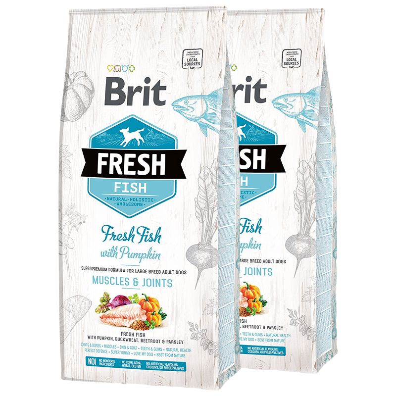 Brit Fresh Fish with Pumpkin Adult Large 2 x 12 kg