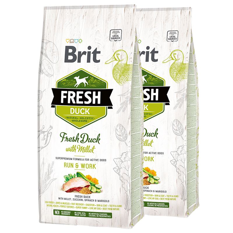 Brit Fresh Duck with Millet Adult Run & Work 2 x 12 kg