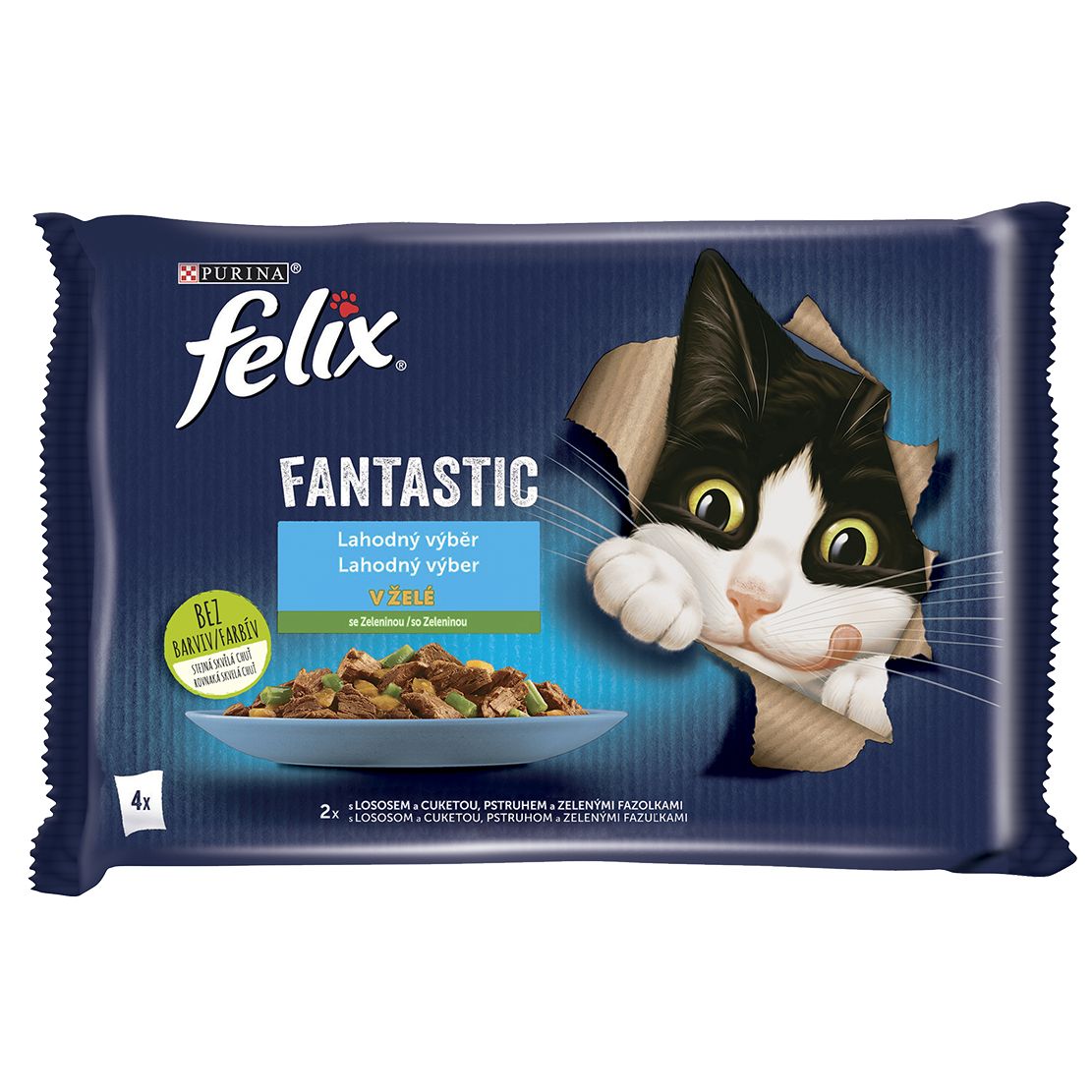 Felix Fantastic vrećice, ukusni izbor ribe s povrćem u želeu 4 x 85 g