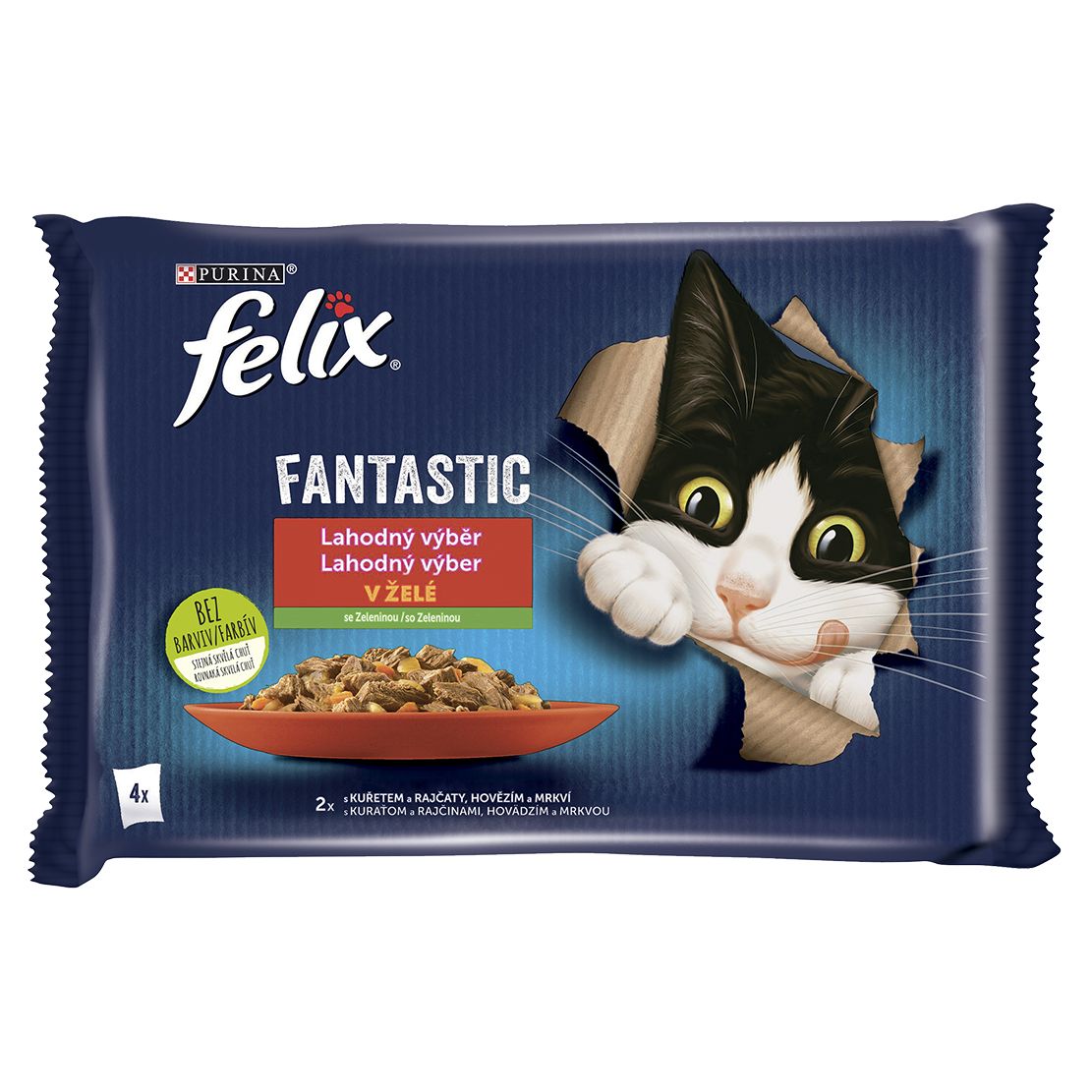 FELIX Fantastic vrećice, ukusni izbor s povrćem u želeu 4 x 85 g