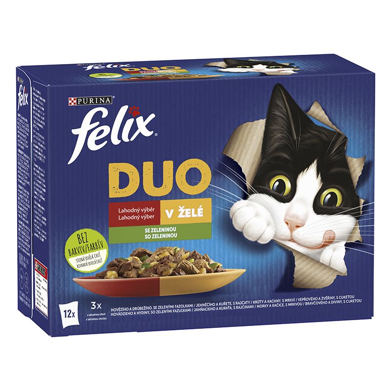 FELIX Fantastic DUO vrećice, ukusni izbor s povrćem u želeu 12 x 85 g