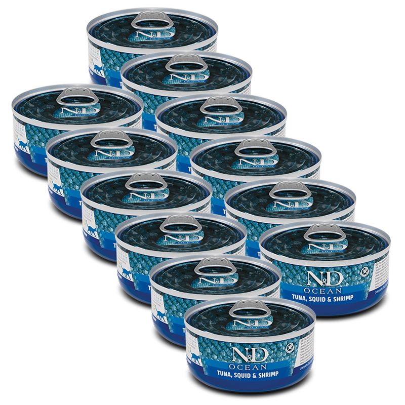 Farmina N&D cat tuna, lignja i škampi konzerva 12 x 70 g