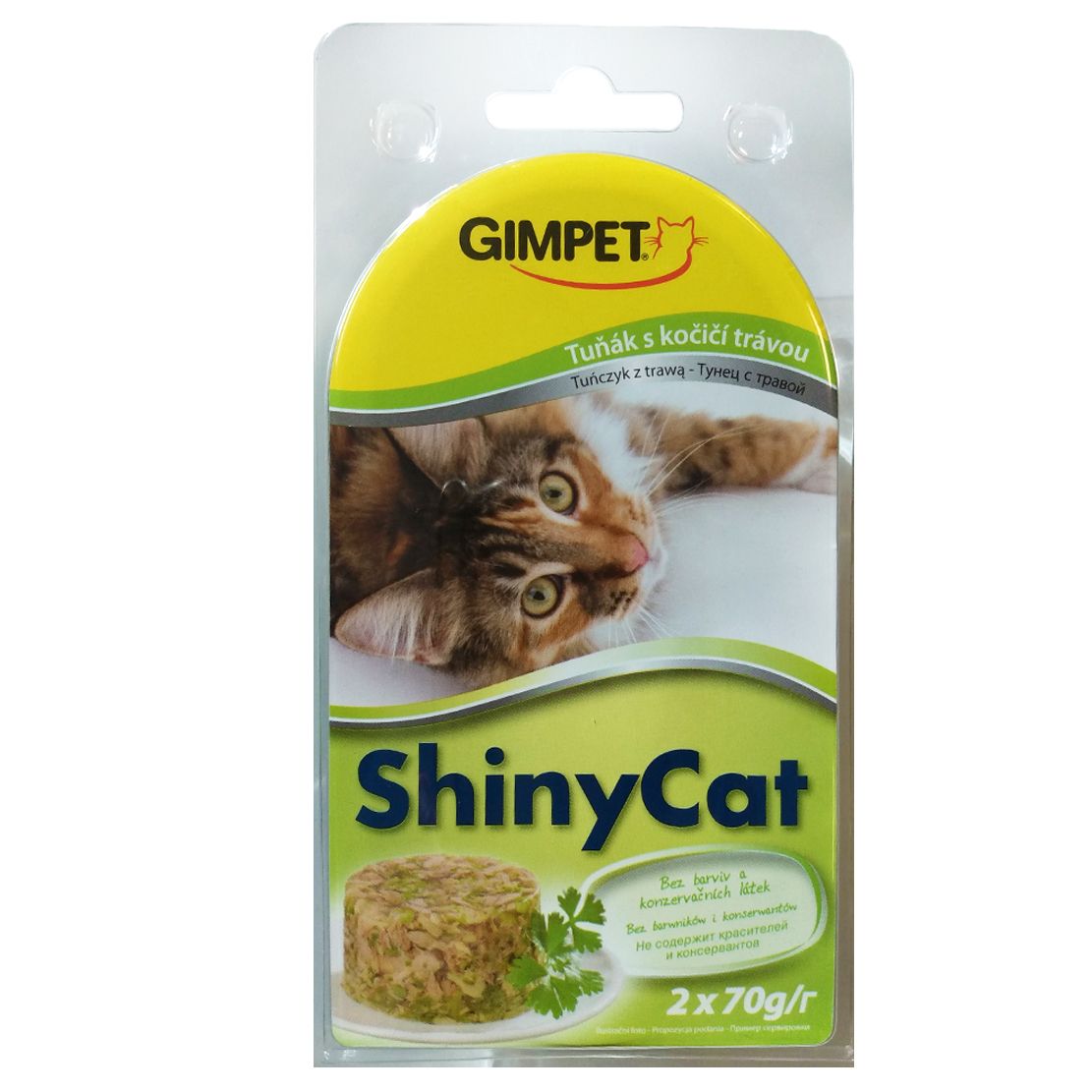 GimCat ShinyCat tuna + mačja trava 2 x 70 g