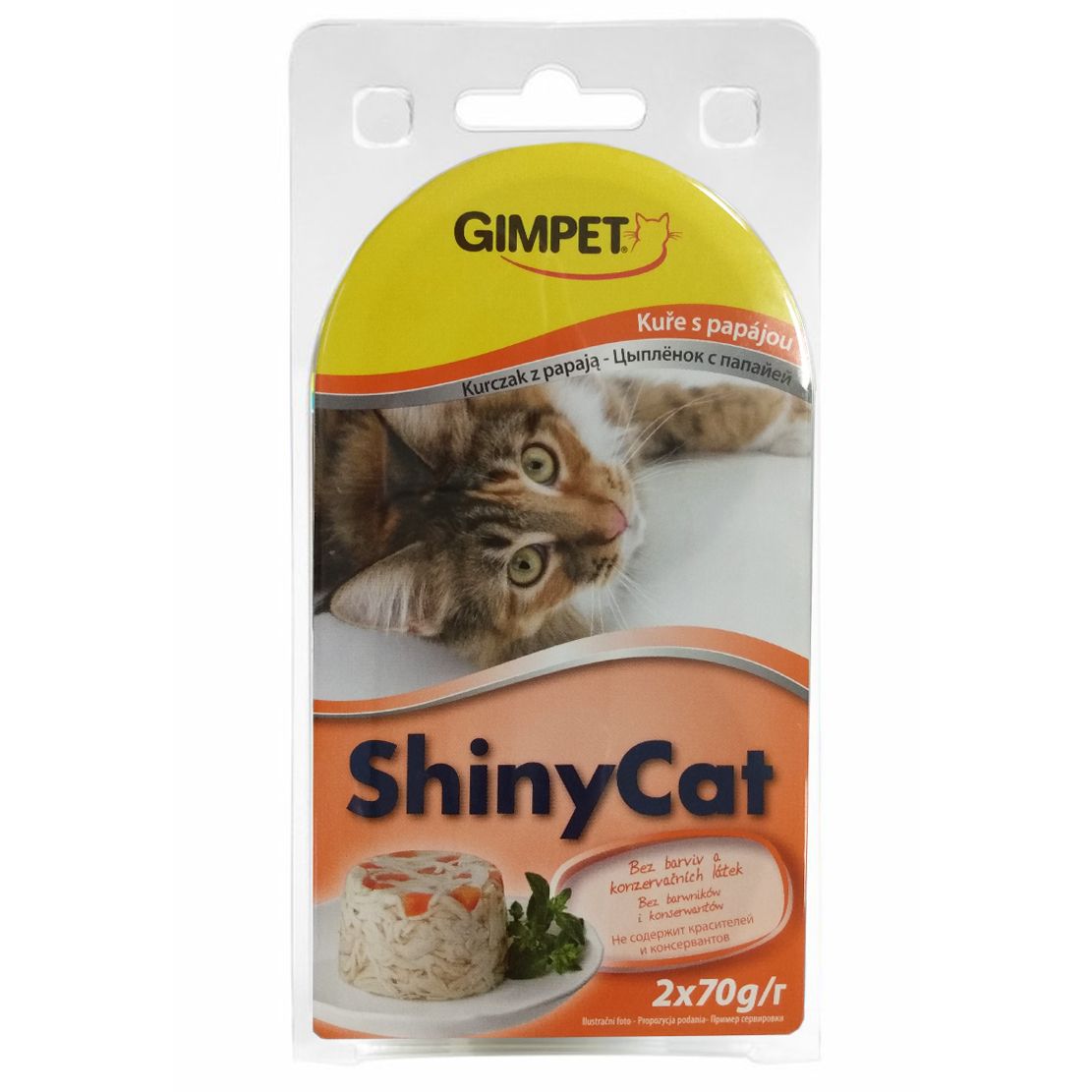 GimCat ShinyCat piletina + papaja 2 x 70 g