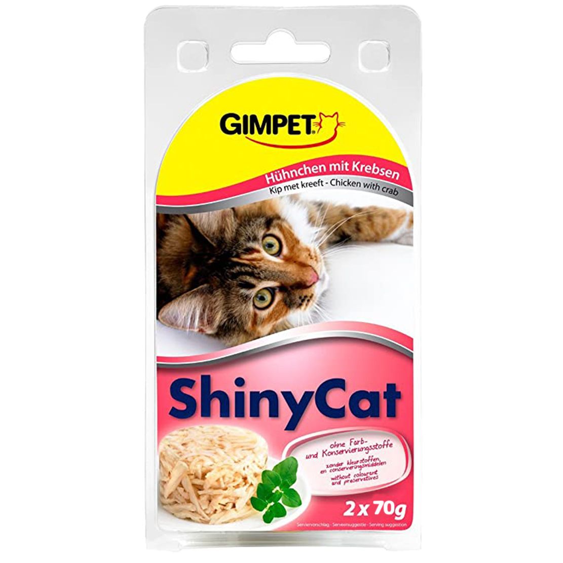 GimCat ShinyCat piletina + rak 2 x 70 g