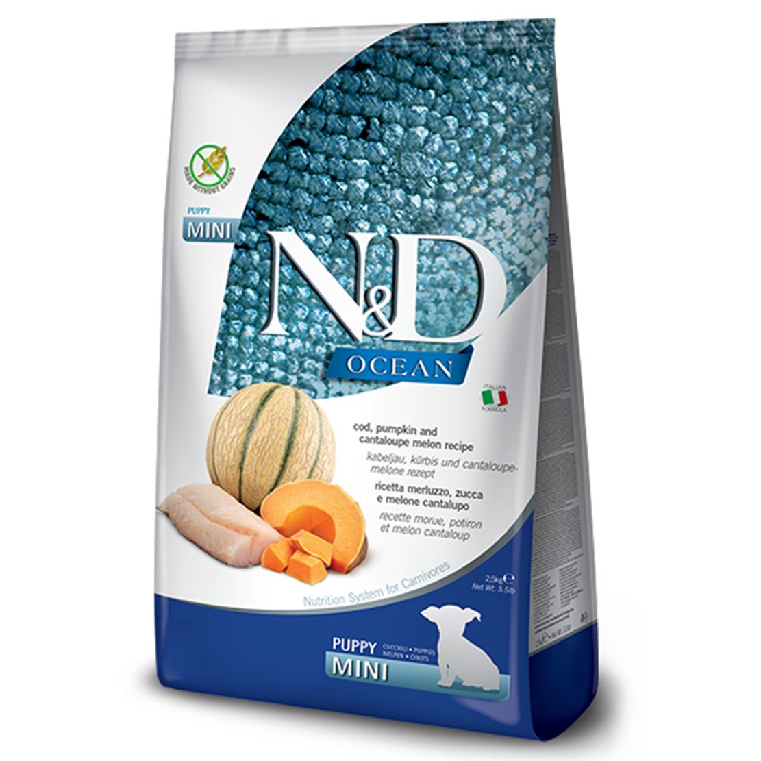 Farmina N&D dog OCEAN PUMPKIN (GF) puppy mini, cod & cantaloupe melon 2,5 kg