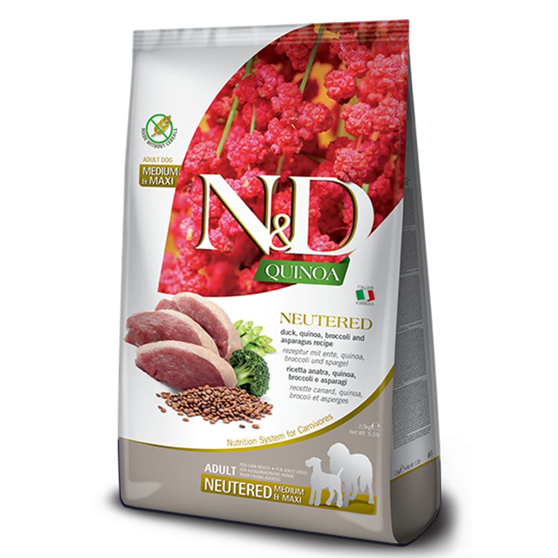Farmina N&D dog QUINOA (GF) adult medium & maxi, kastriran patka 12 kg