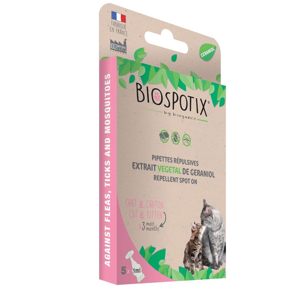 BIOGANCE Biospotix Cat spot-on s repelentnim učinkom 5 x 1 ml