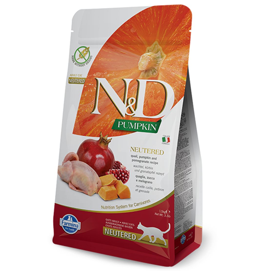 Farmina N&D cat PUMPKIN (GF) adult, neutered, quail & pomegranate 0,3 kg