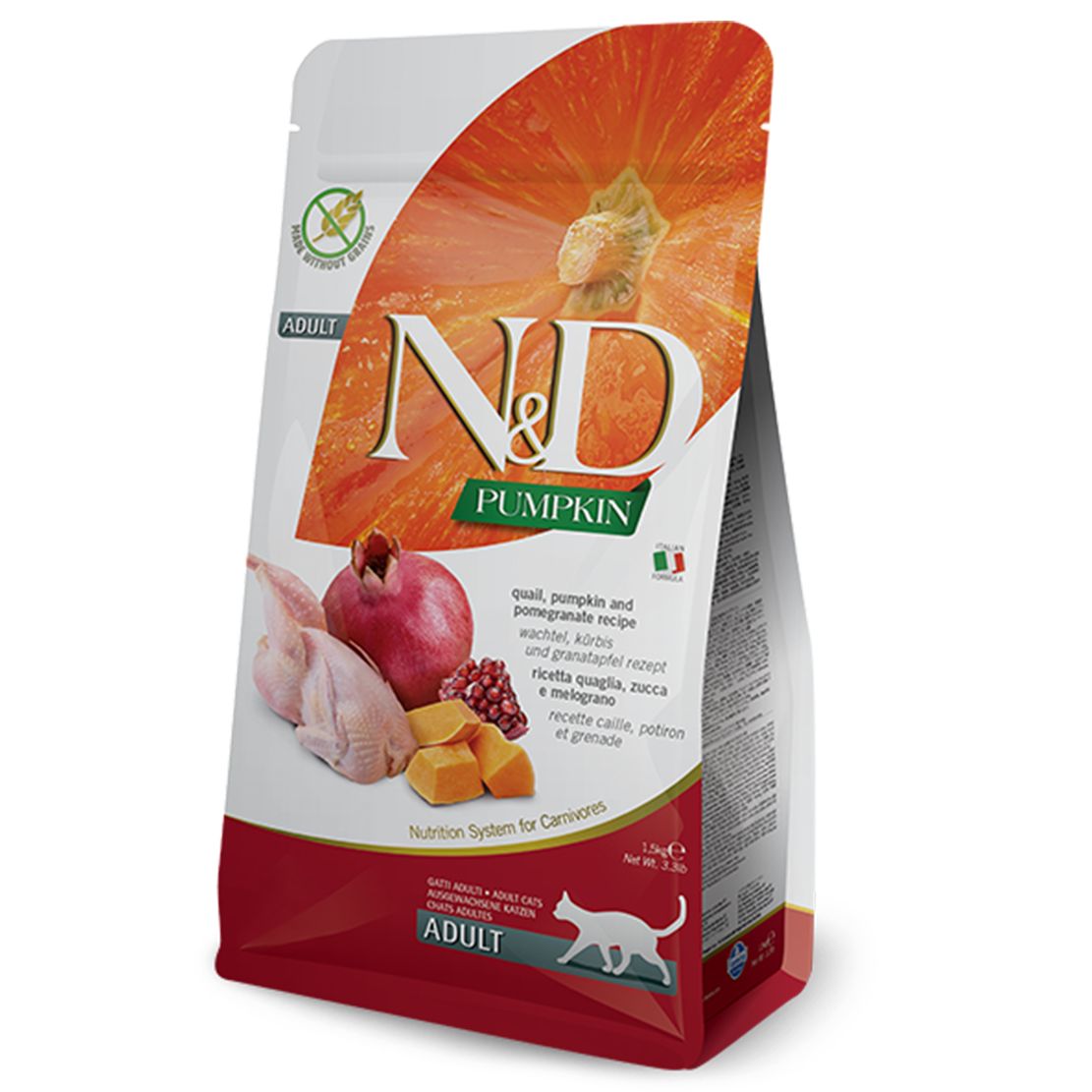 Farmina N&D cat PUMPKIN (GF) adult, quail & pomegranate 1,5 kg