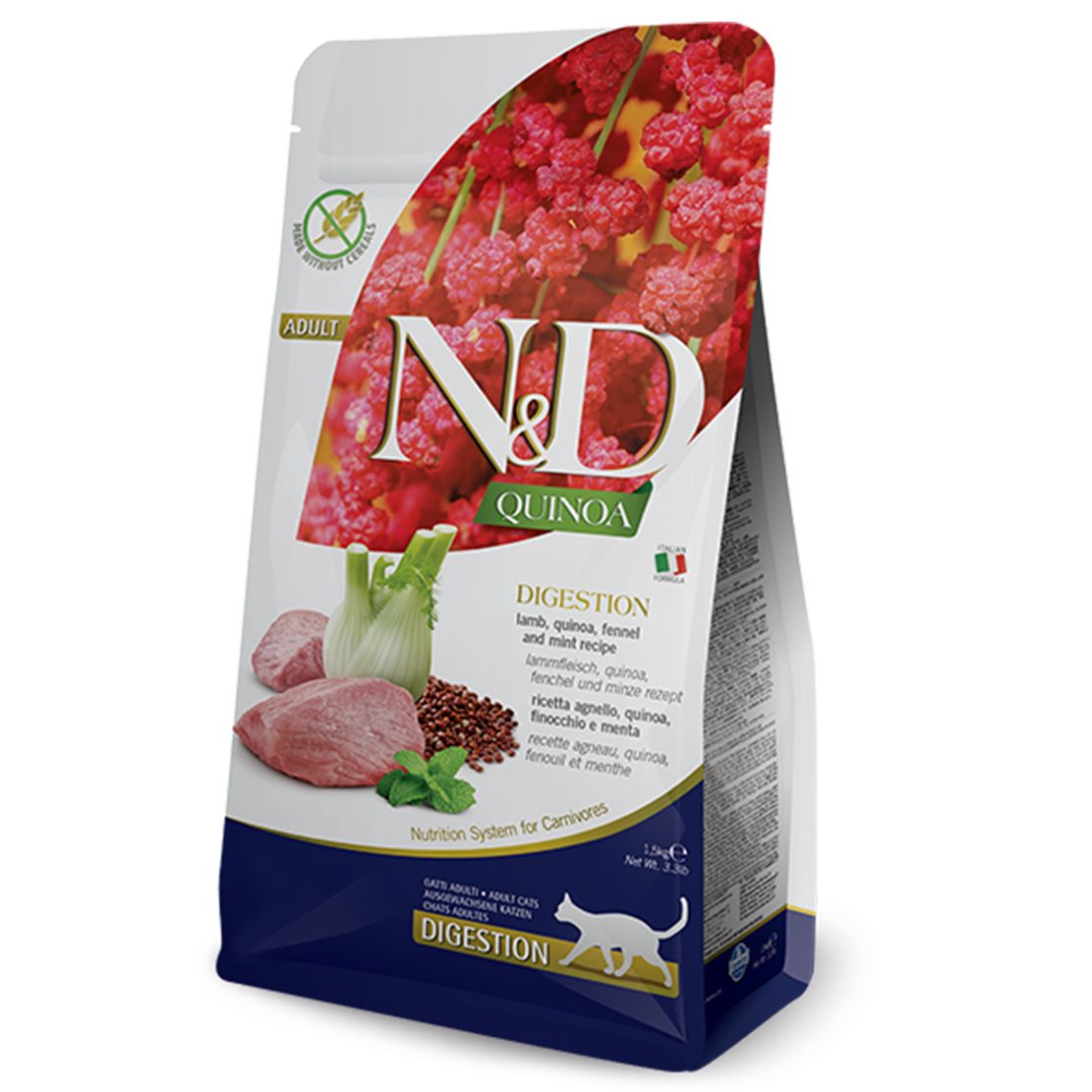 Farmina N&D cat QUINOA (GF) adult digestion janjetina 0,3 kg