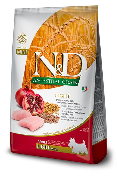 Farmina N&D dog AG adult mini light, chicken & pomegranate 2,5 kg