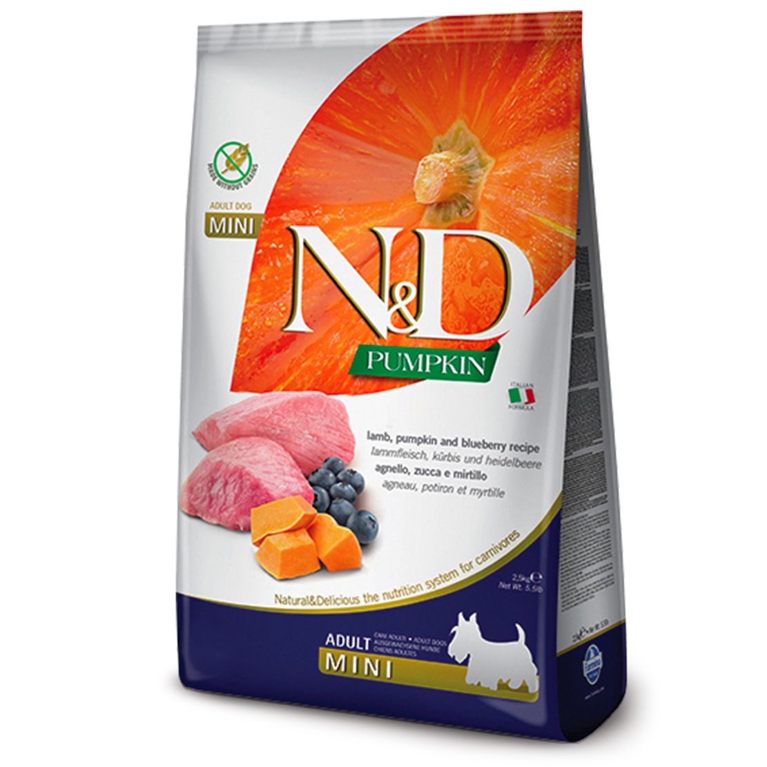 Farmina N&D dog PUMPKIN (GF) adult mini, janjetina & borovnica 2,5 kg