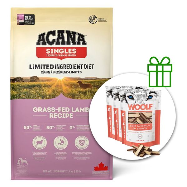 ACANA Singles Janjetina s ispašnih pašnjaka 11,4 kg + 3x poslastice GRATIS