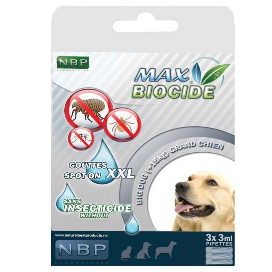 MAX BIOCIDE Antiparazitske kapi za pse 3 x 3 ml