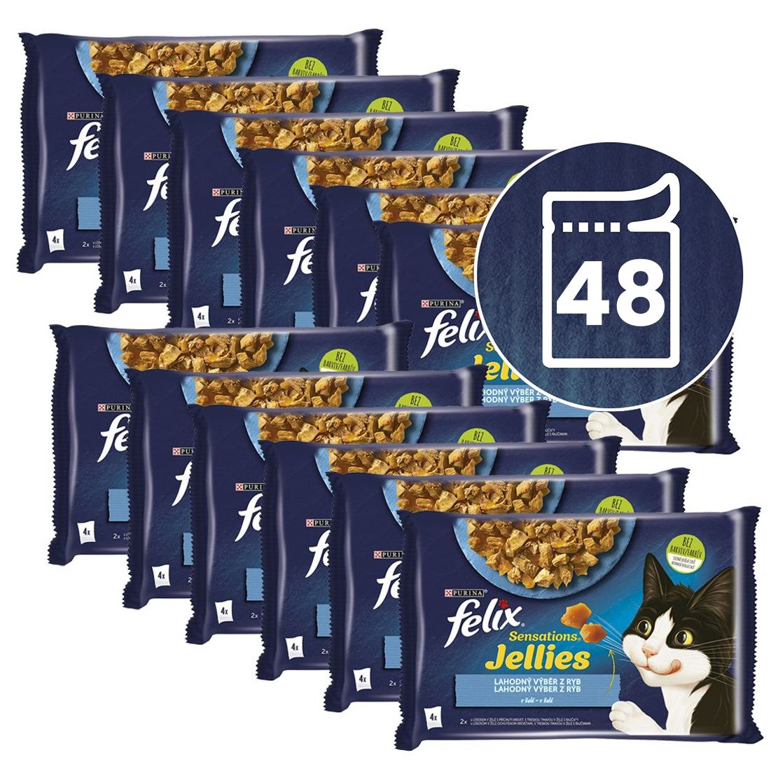 FELIX Sensations Jellies, ukusni izbor ribe u želeu 48 x 85 g