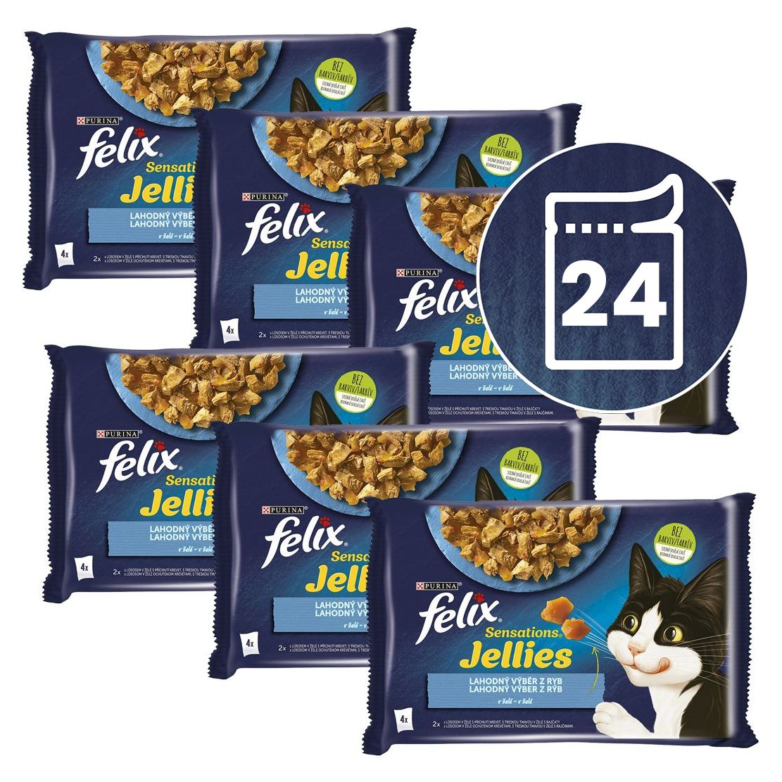 FELIX Sensations Jellies, ukusni izbor ribe u želeu 24 x 85 g