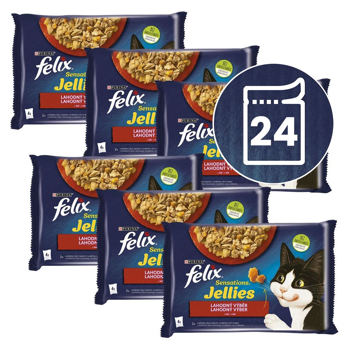 FELIX Sensations Jellies, ukusni izbor u želeu 24 x 85 g
