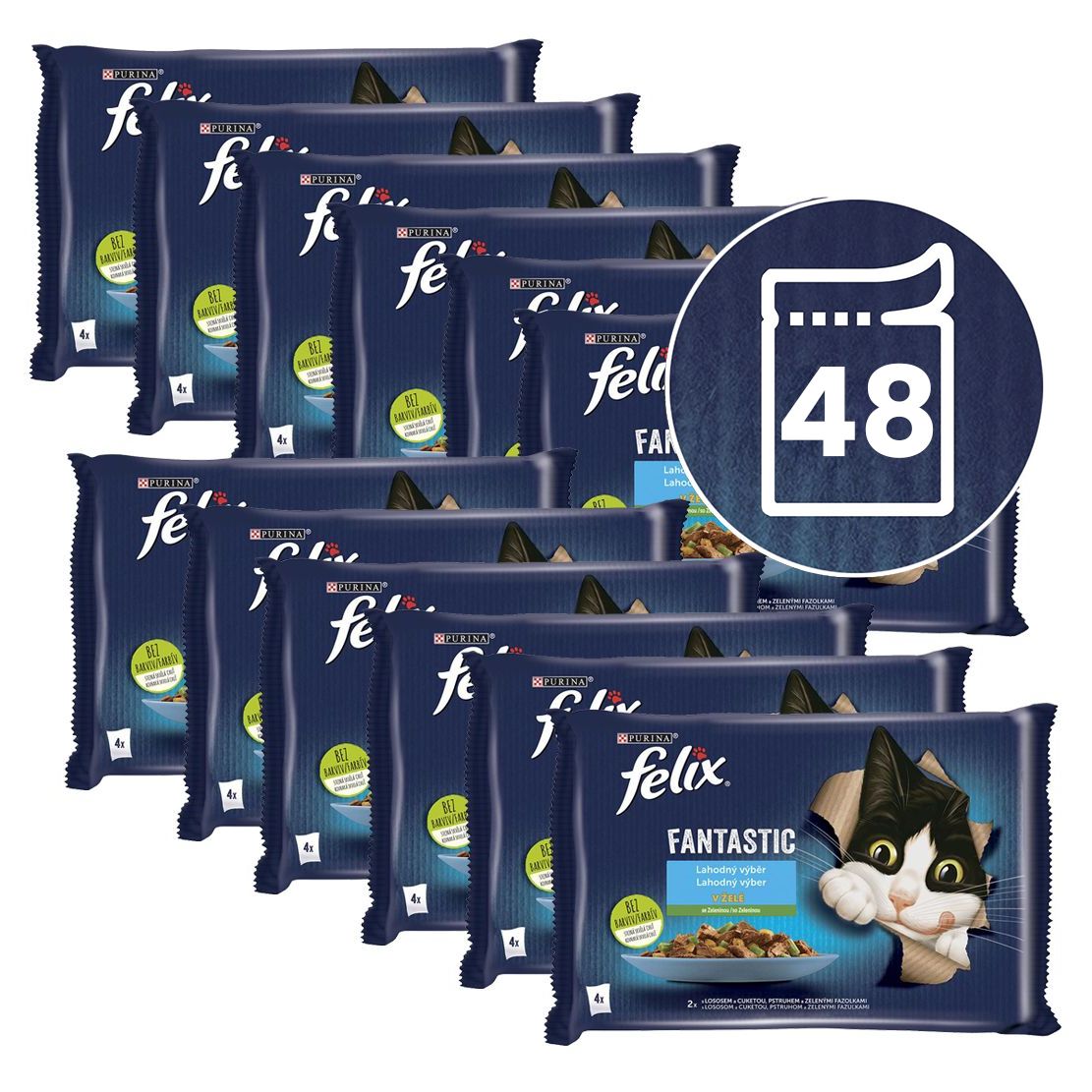 Felix Fantastic vrećice, ukusni izbor ribe s povrćem u želeu 48 x 85 g