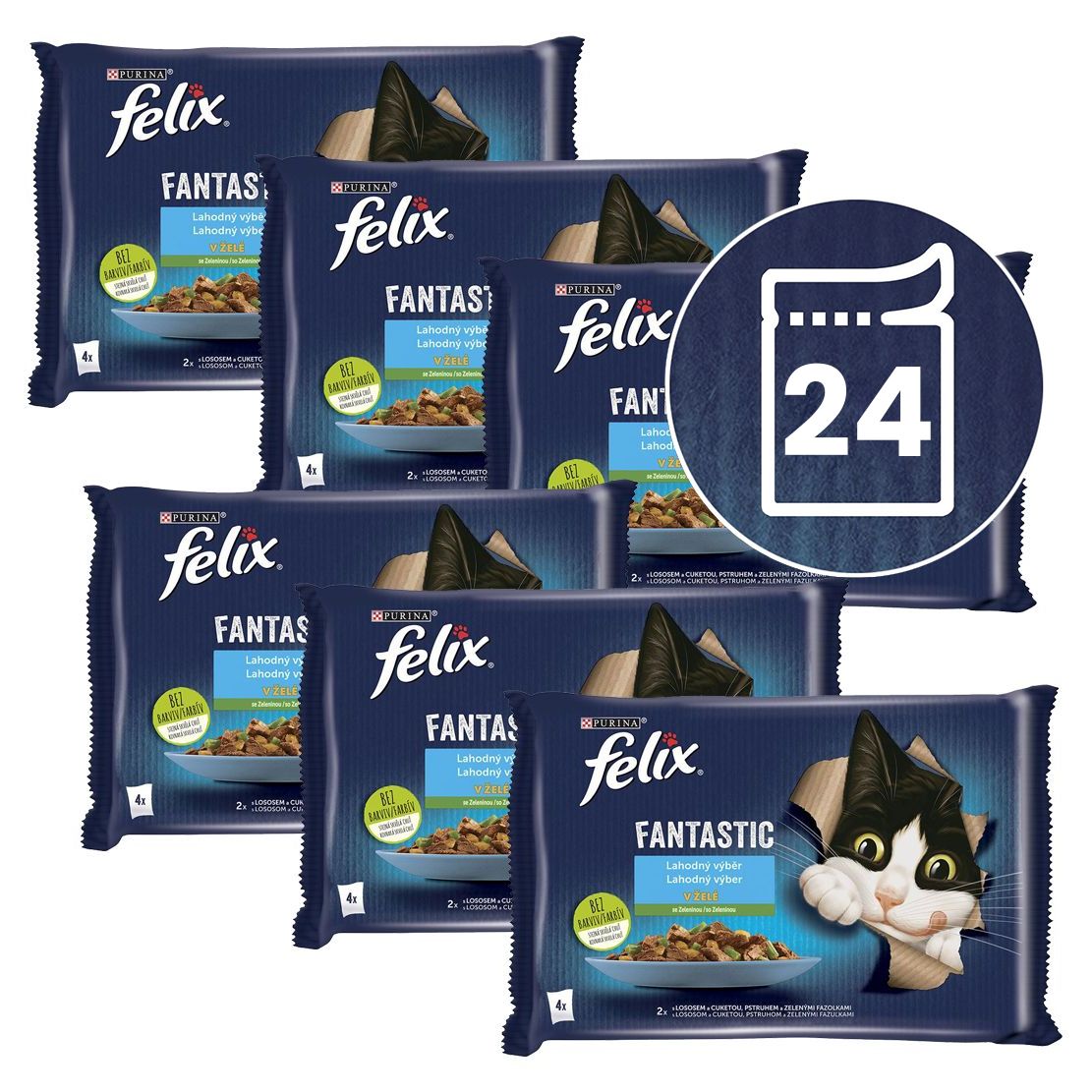 Felix Fantastic vrećice, ukusni izbor ribe s povrćem u želeu 24 x 85 g