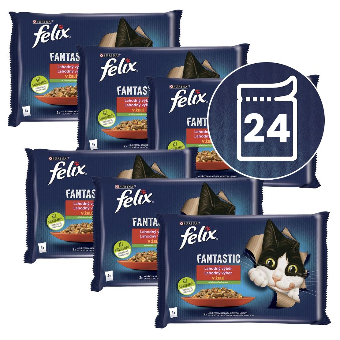 FELIX Fantastic vrećice, ukusni izbor s povrćem u želeu 24 x 85 g