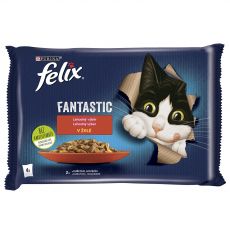 Konzervi FELIX Fantastic s govedinom i piletinom u želeu 4 x 85 g