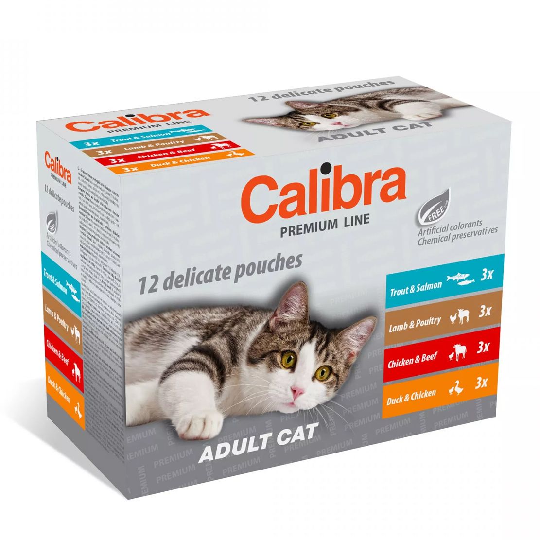 Calibra Cat konzervice Premium Adult multipack 12 x 100 g
