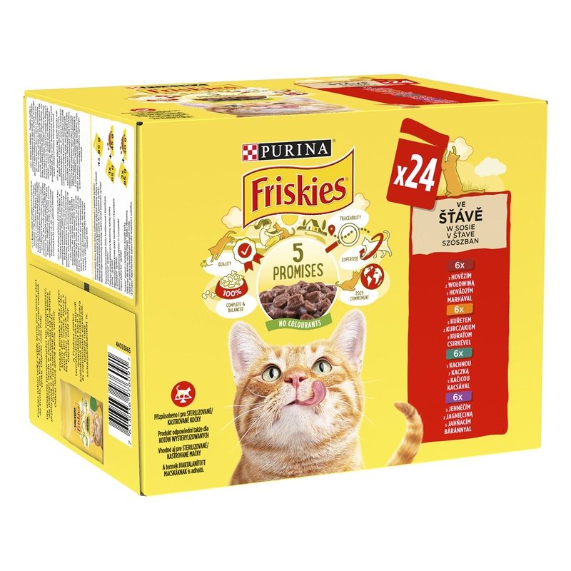 FRISKIES višekratno pakiranje s piletinom, govedinom, janjetinom, patkom u umaku 24 x 85 g