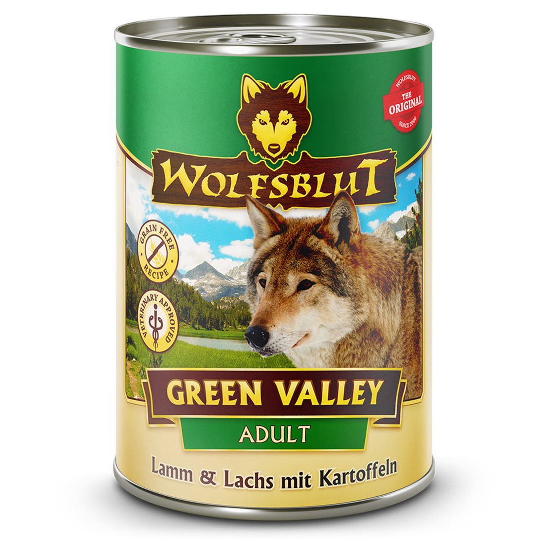 Konzerva Wolfsblut Green Valley Jagnjetina & Losos 395 g