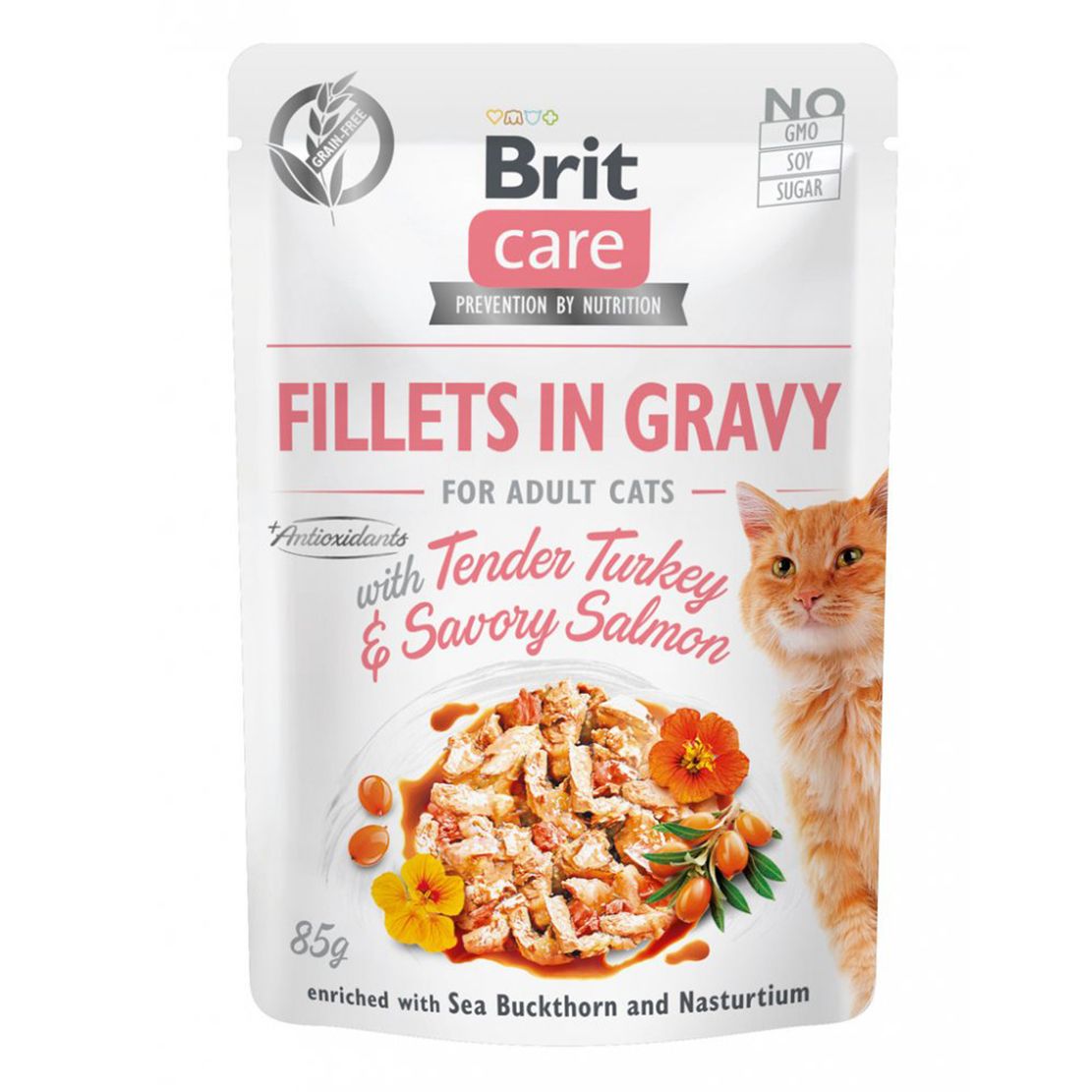 Brit Care Cat Fillets in Gravy Puretina & Losos 85 g