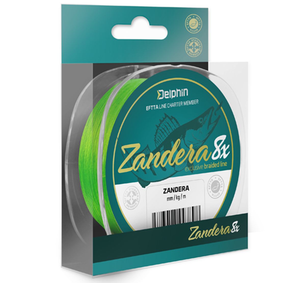 Delphin ZANDERA 8 / fluo zelena 0,10mm 6,9kg 150m