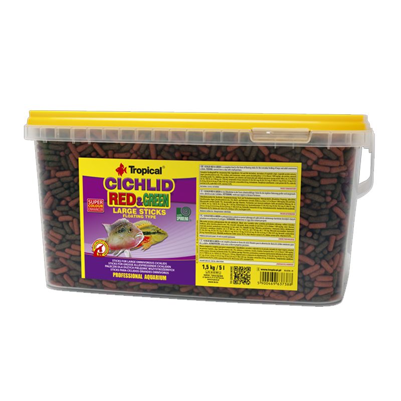 TROPICAL Cichlid Crvene/Zelene Velike Štapiće 5L/1,8kg