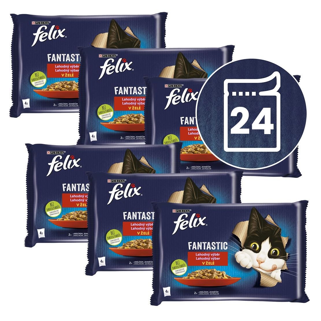 Kapsice FELIX Fantastic s zecem i janjetinom u želeu 24 x 85 g