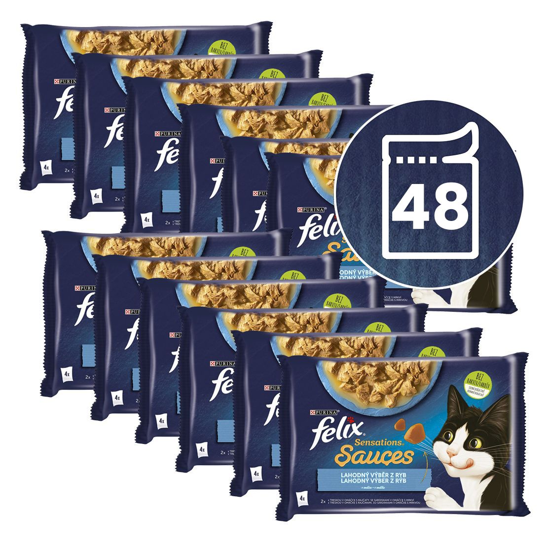 Kapsice FELIX Sensations Umaci bakalara, sardine 48 x 85 g