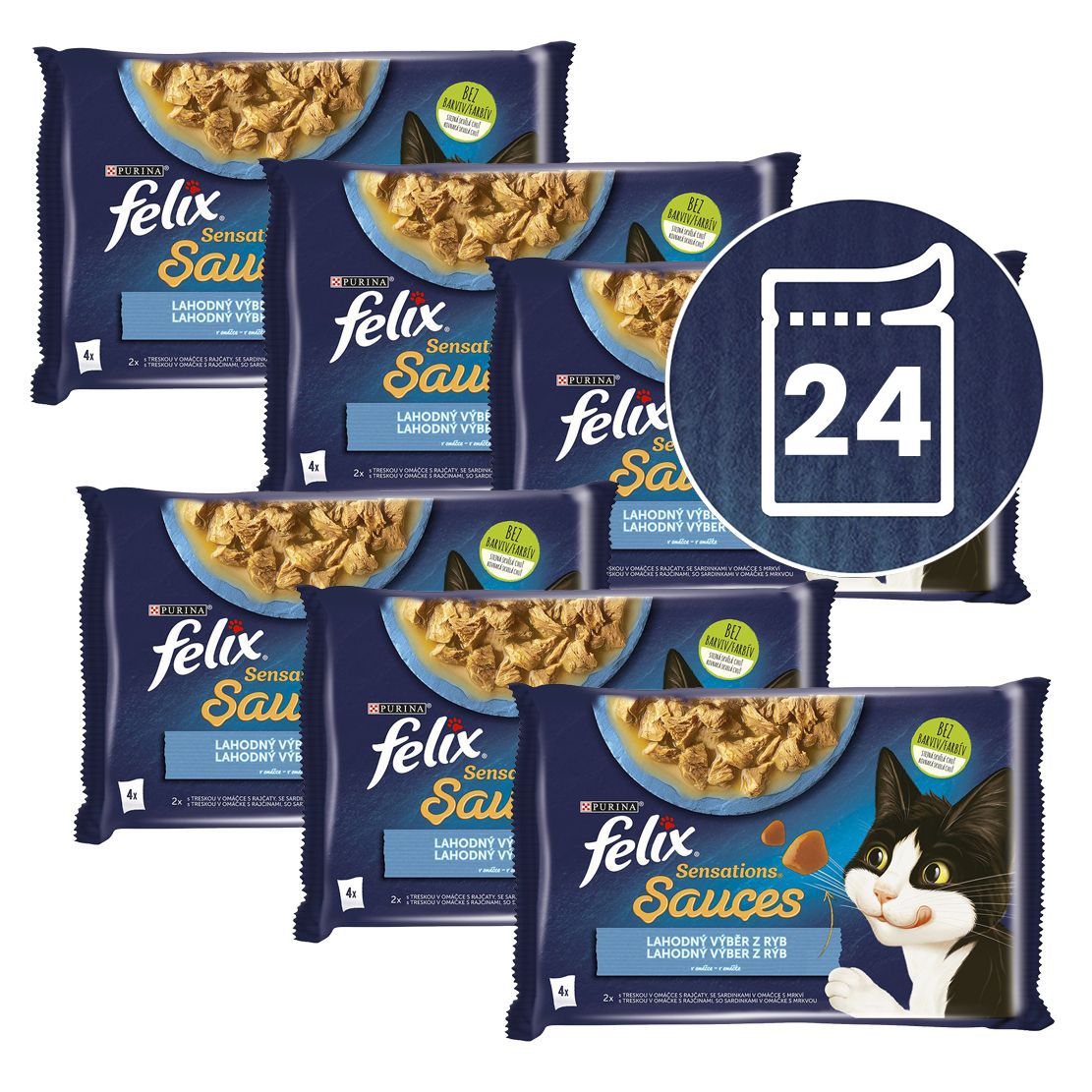 Kapsice FELIX Sensations Umaci bakalara, sardine 24 x 85 g