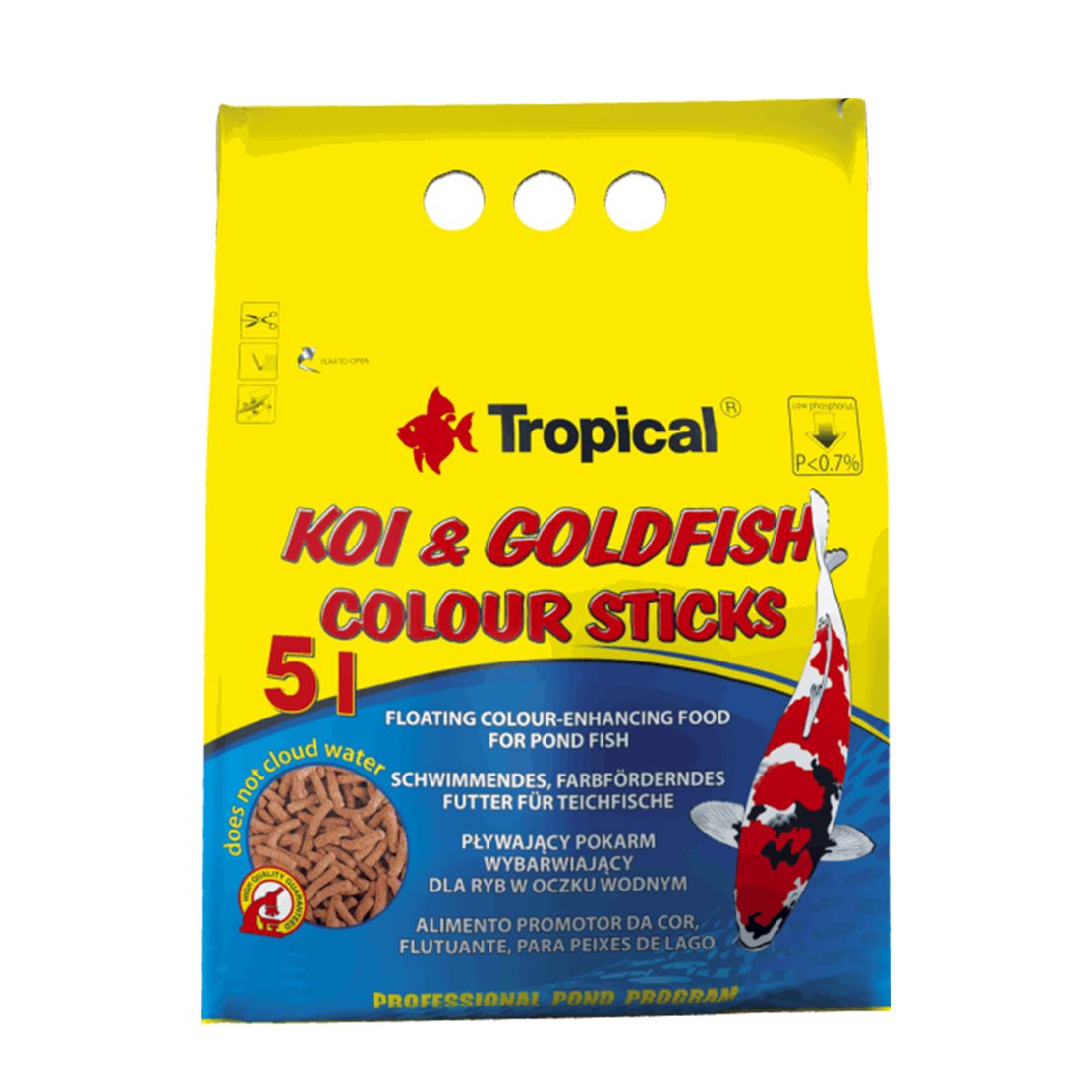 TROPICAL Koi & Goldfish colour sticks - 5 L