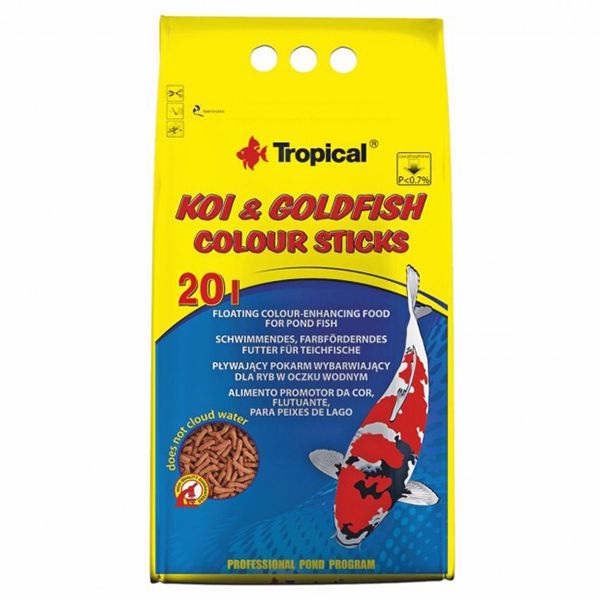 TROPICAL Koi & Goldfish colour sticks - 20 L