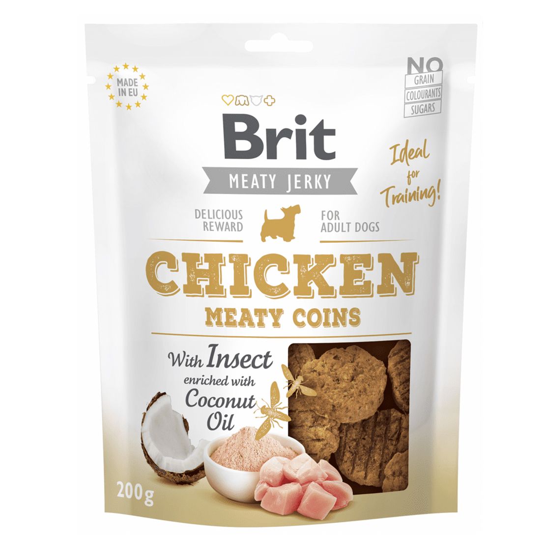 Brit Jerky Piletina s Insektima Mesni Novčići 200 g