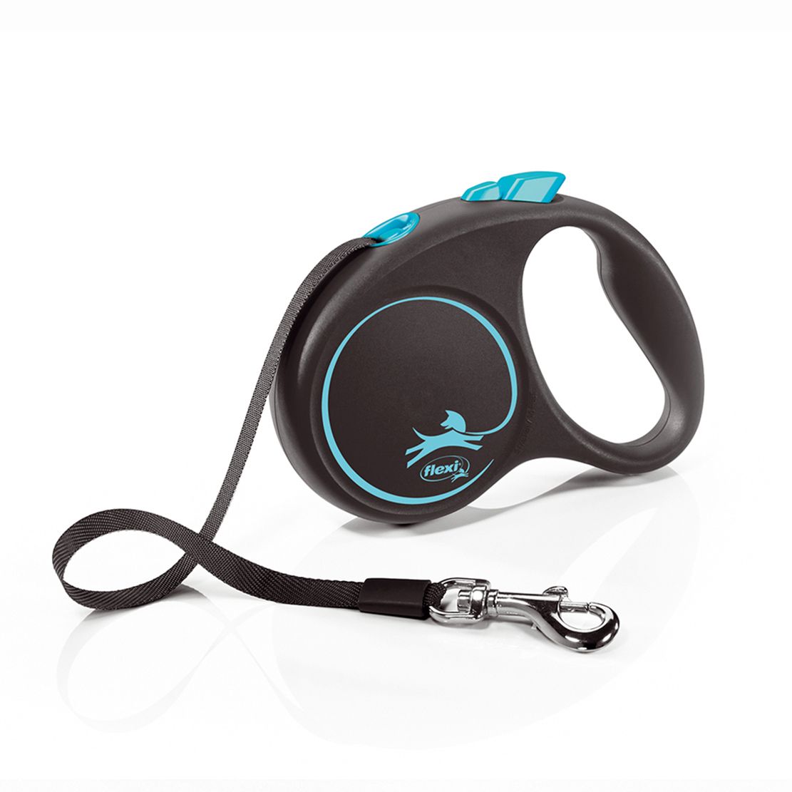 Flexi Black Design povodac S do 15kg, 5m trak – plava