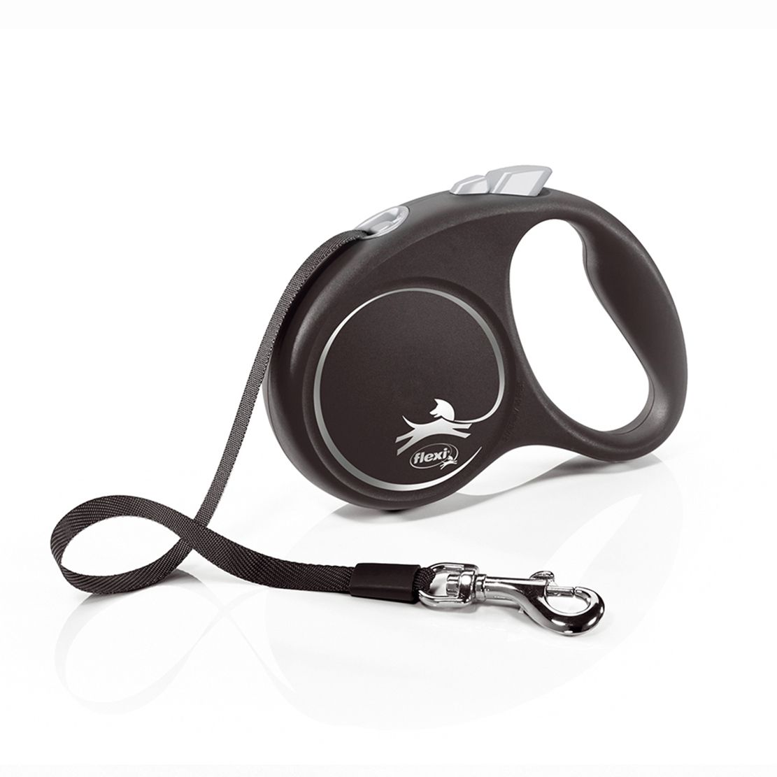 Flexi Black Design povodac S do 15kg, 5m trak – crna