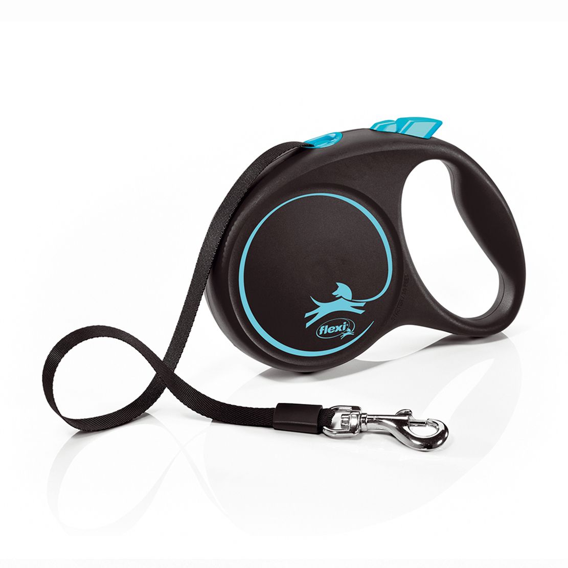 Flexi Black Design povodac M do 25kg, 5m trak – plavi
