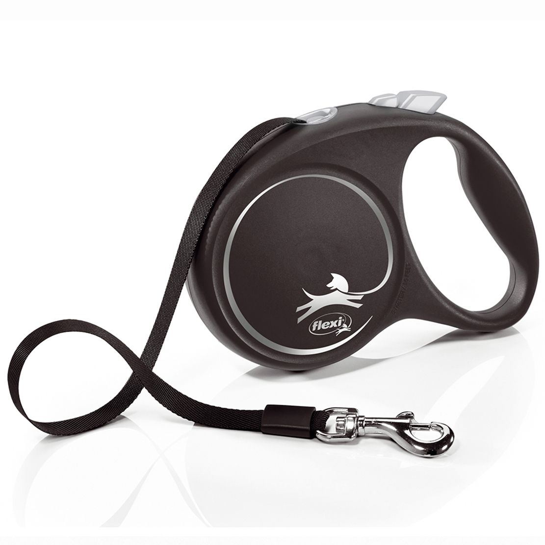 Flexi Black Design povodac L do 50kg, 5m trak – crna