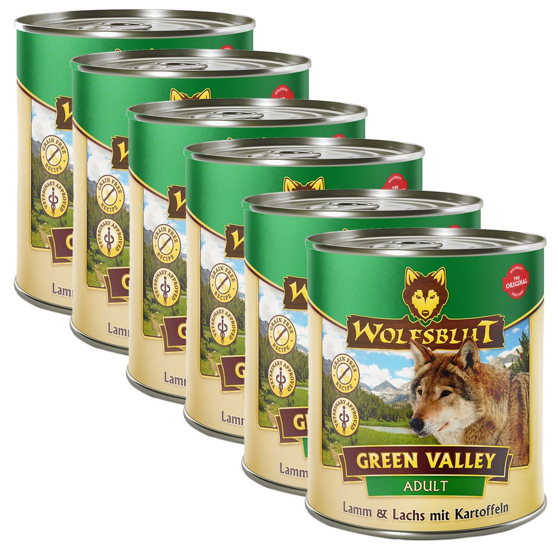 Konzerva Wolfsblut Green Valley Jagnjetina & Losos 6 x 800 g