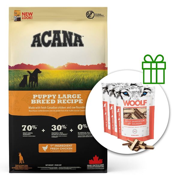 ACANA Recept za štene velikih pasmina 17 kg + 3x poslastice GRATIS