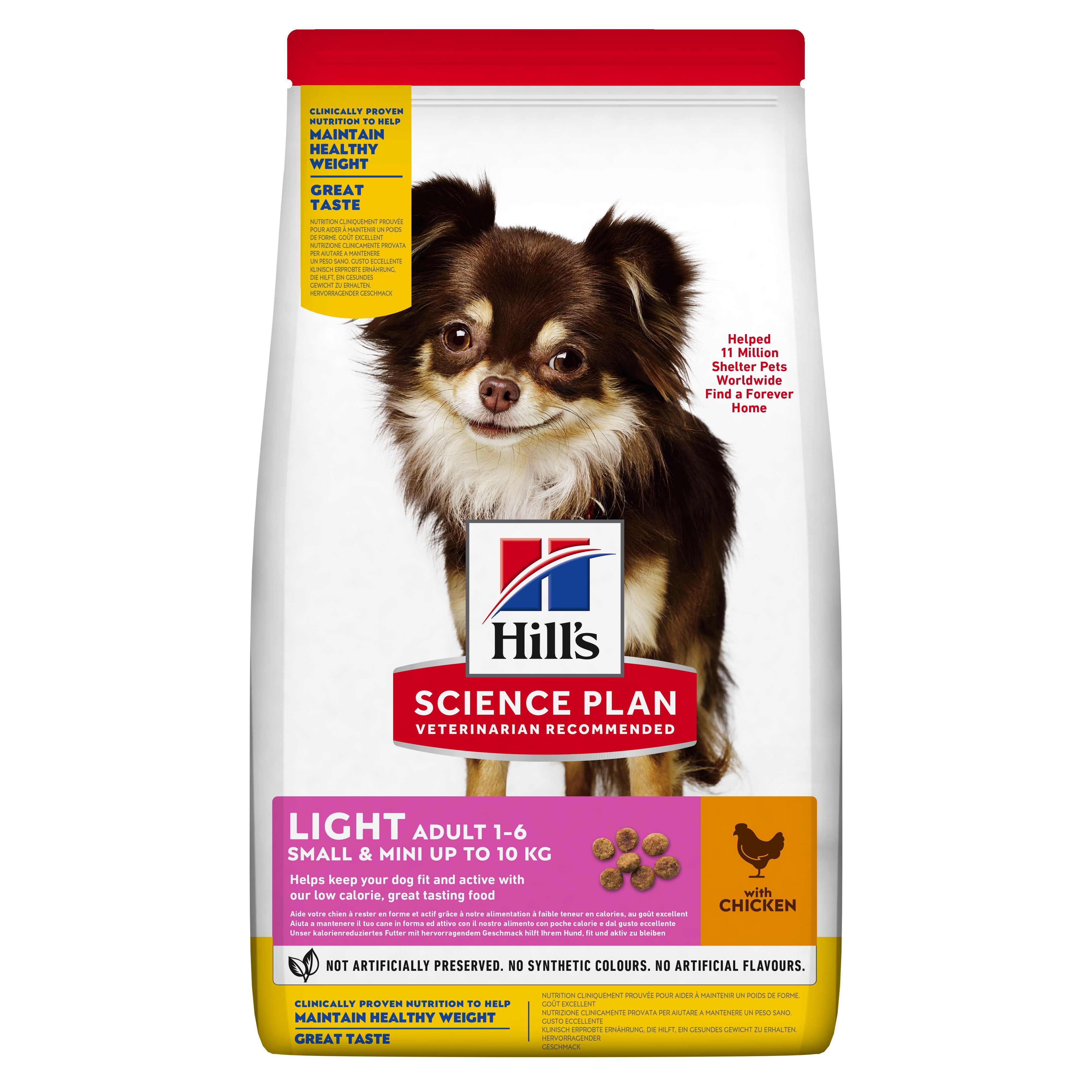 Hill's Science Plan Light suho krmivo za odrasle pse malih pasmina s piletinom 6 kg