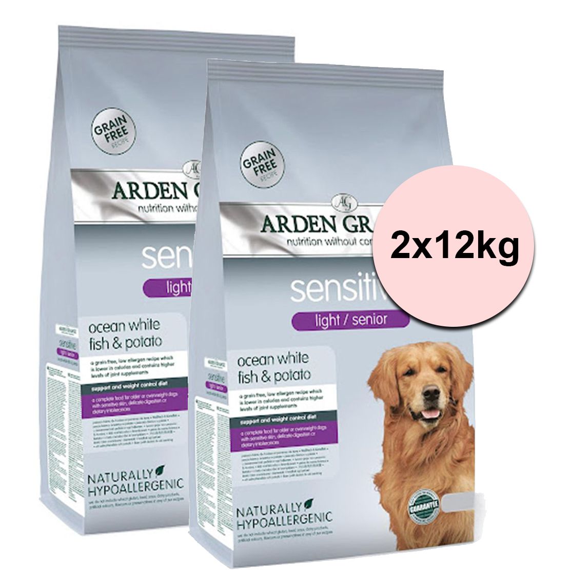 ARDEN GRANGE Sensitive light/senior 2 x 12 kg