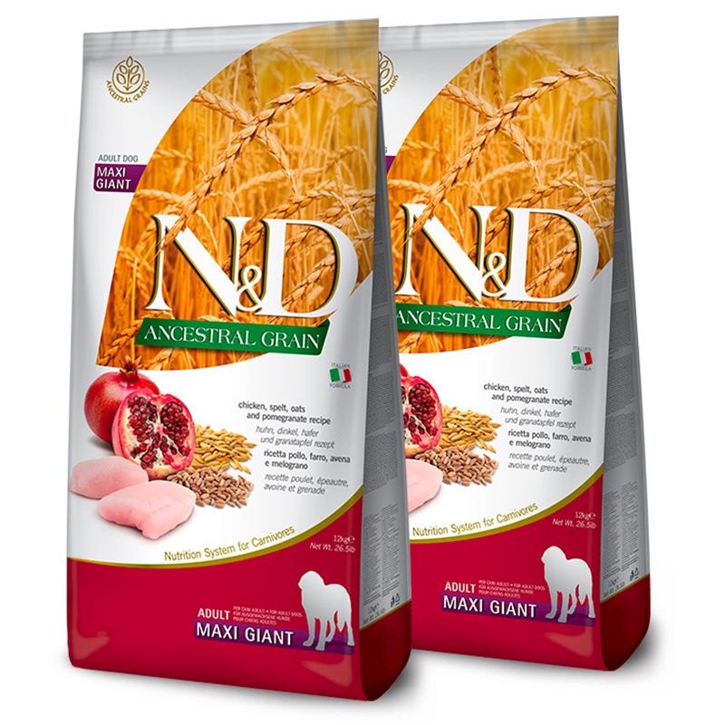 Farmina N&D dog ANCESTRAL (AG) adult giant maxi, Chicken & Pomegranate 2 x 12 kg