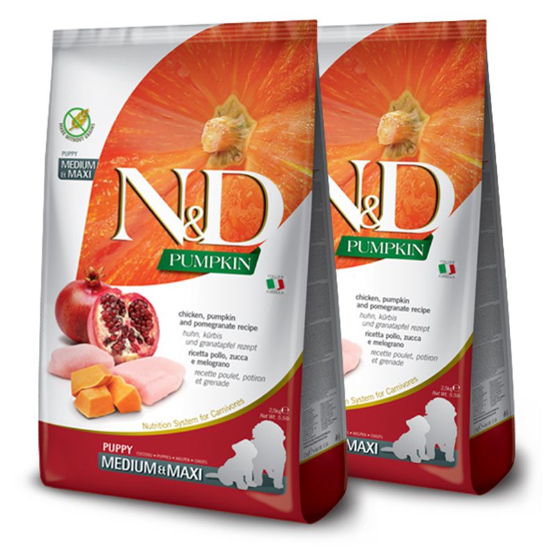 Farmina N&D dog PUMPKIN (GF) puppy medium & maxi, chicken & pomegranate 2 x 12 kg