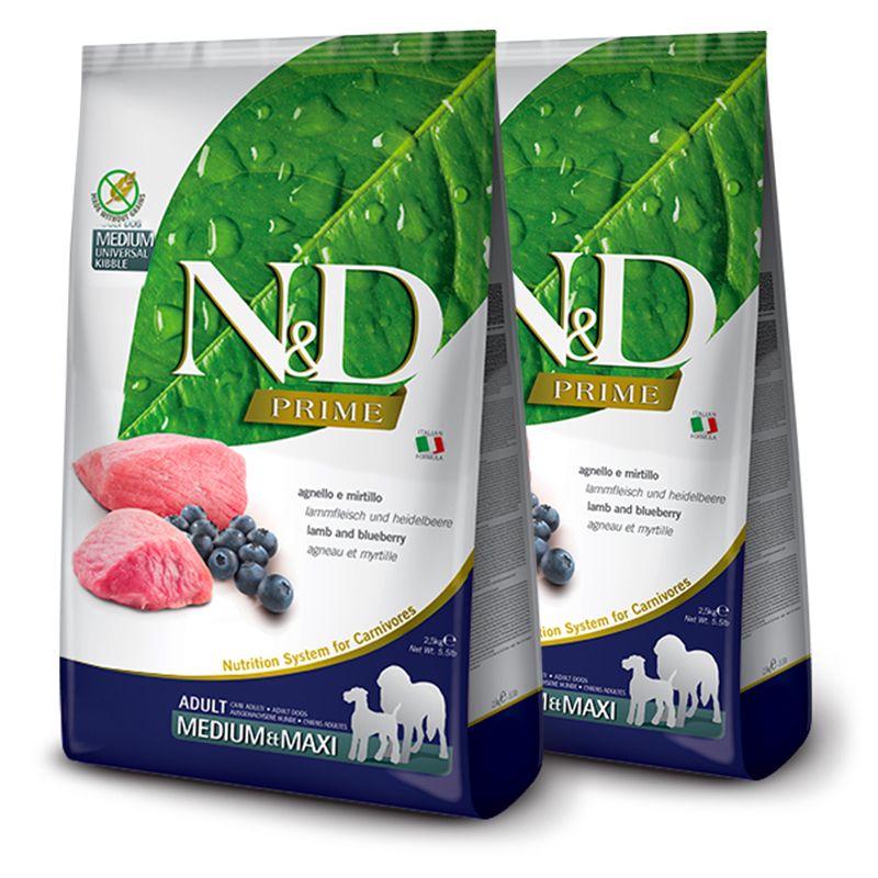 Farmina N&D Prime dog GF MEDIUM & MAXI Lamb & Blueberry 2 x 12 kg