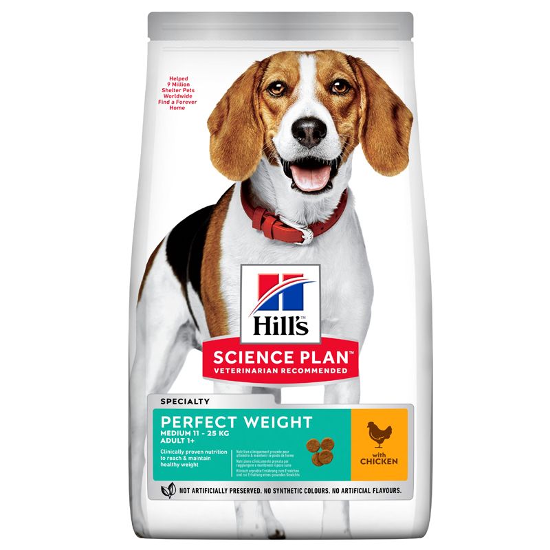 Hill's Science Plan Perfect Weight za srednje odrasle pse s piletinom 12 kg